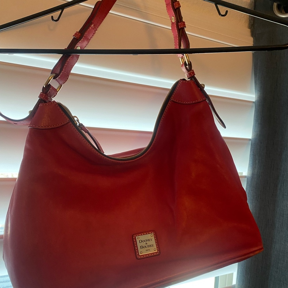 Dooney & Bourke Red Hobo, Slouch Leather Bag